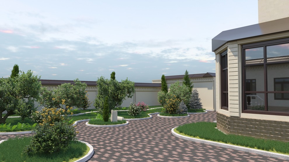 частный дом дизайн проект двора и прилегающей территории