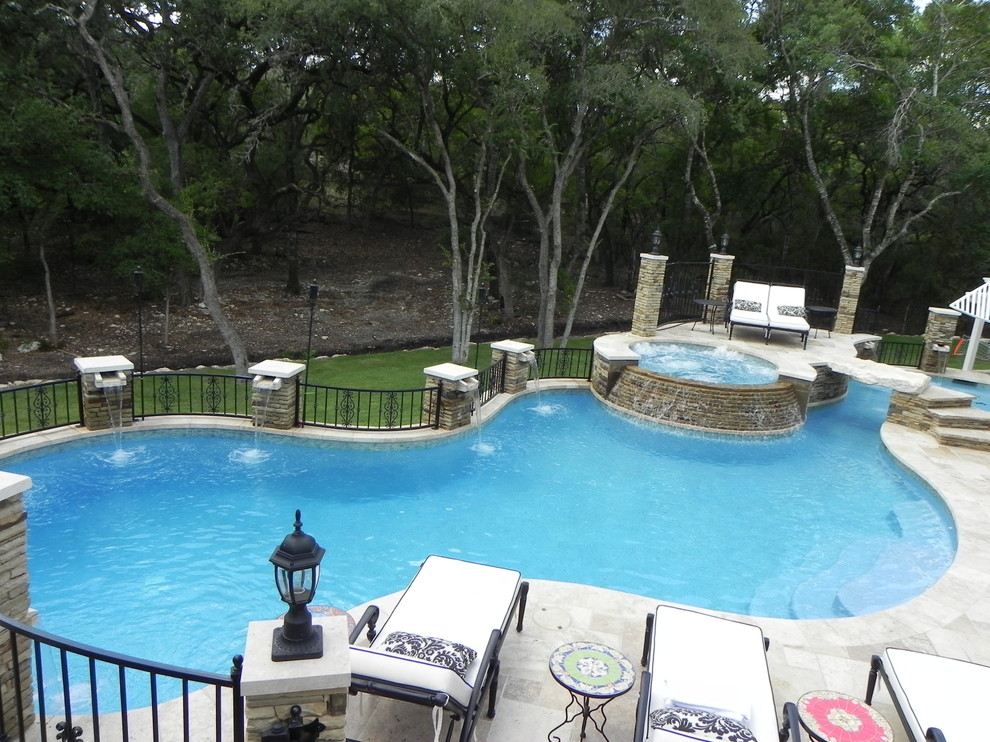 Photo of a mediterranean pool in Austin.
