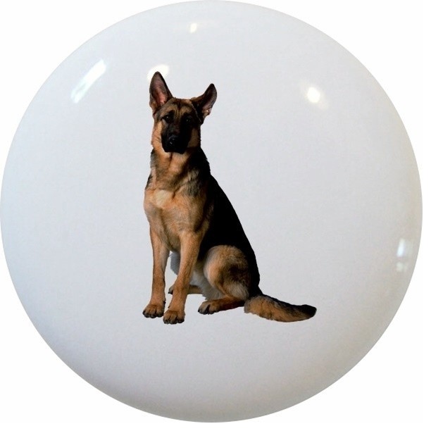 German Shepherd Dog Ceramic Knob Contemporary Cabinet And
