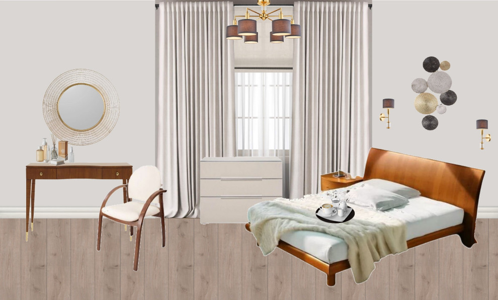 Коллаж художественно-стилевого решения спальни