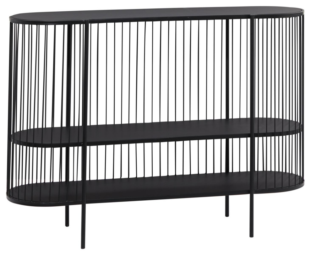 Zimlay Black Contemporary Metal Console Table 16422