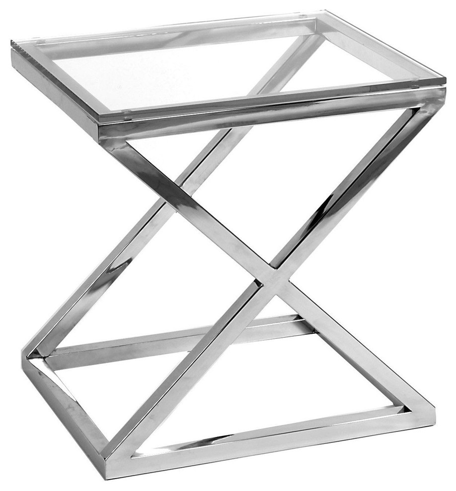 Glass Side Table Eichholtz Criss Cross Contemporary Side Tables