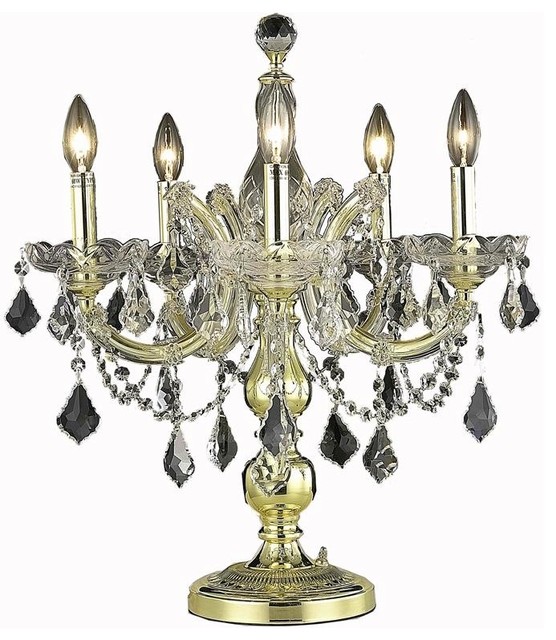 Elegant 2800 M Theresa 5-LT 19" Royal Cut Table Lamp, Gold ...