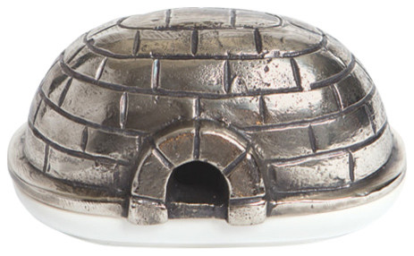 Igloo Butter Dish, Brushed Nickel