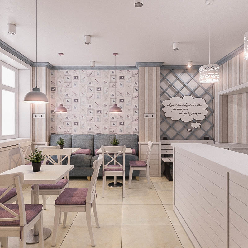 Кафе в нежном стиле, 85 кв.м.