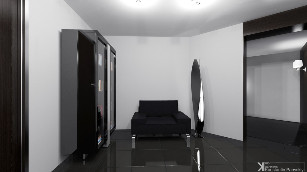 Интерьер таунхауса в современном стиле (монохром)