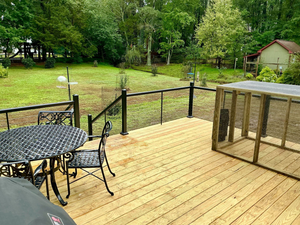 Wood Deck with Steel Cable Rails