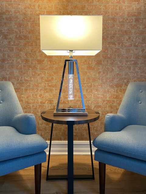 Night Light with Crystal Tube Integrated LED Table Lamp - Transitional ...
