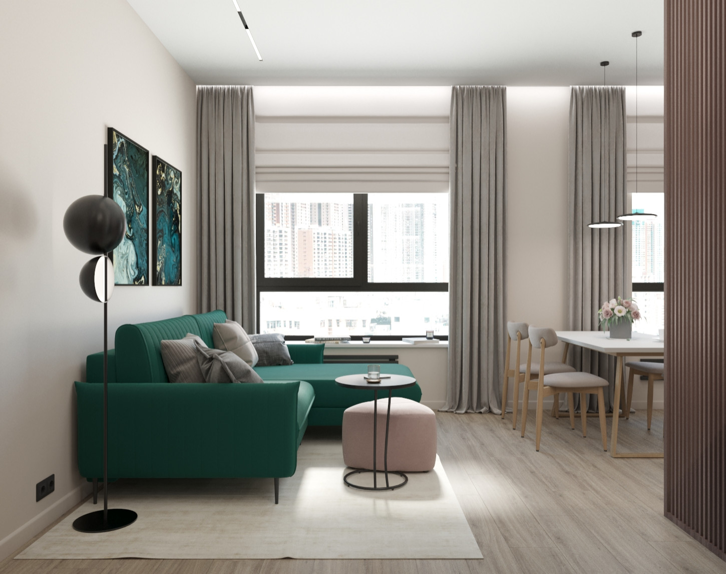 Стильная однушка 47 м² для девушки в ЖК Селигер Сити