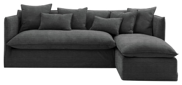 Sophie Chaise Sofa Bed, Slate, 2.5 Seater, Right Hand Facing, 133x186 cm