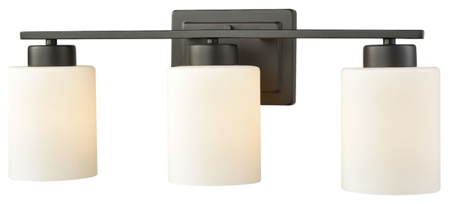 Summit Place 3-Light for The Bath, Oil Rubbed Bronze With Opal White Glass