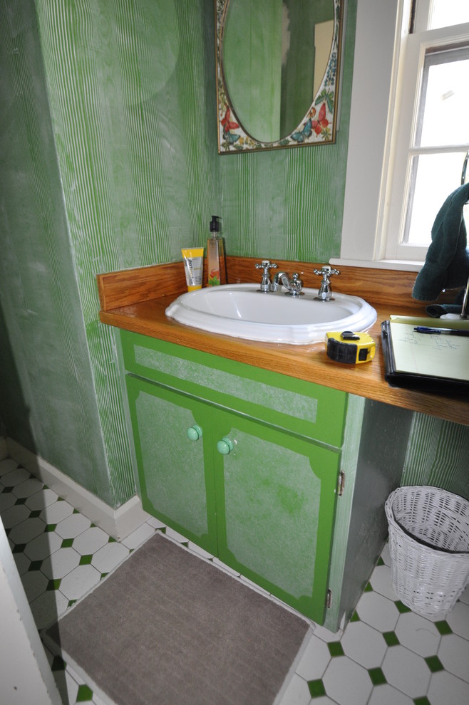 Hidden hamper half bath Project 1417