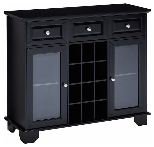 Quincy Sideboard With Wine Storage, Black