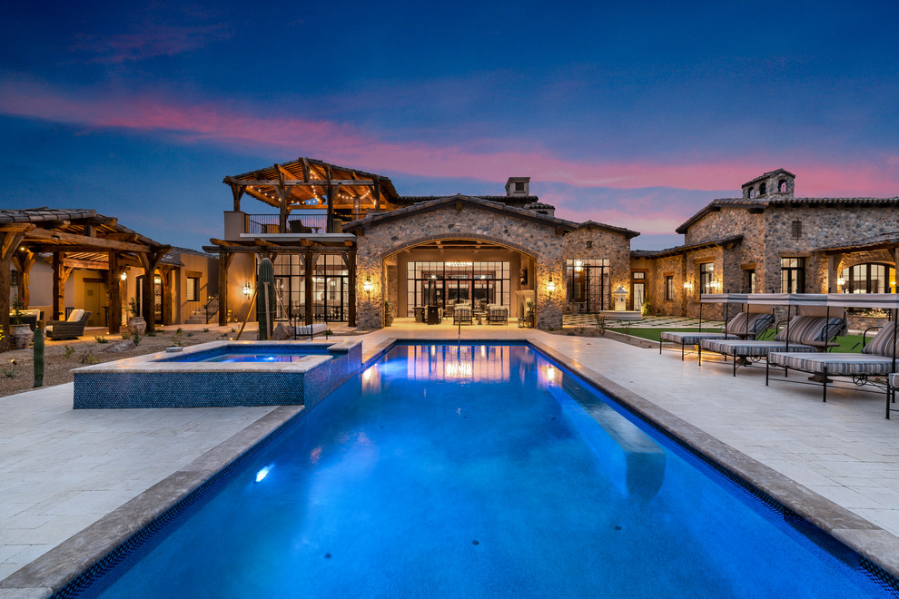Pool - rustic pool idea in Phoenix