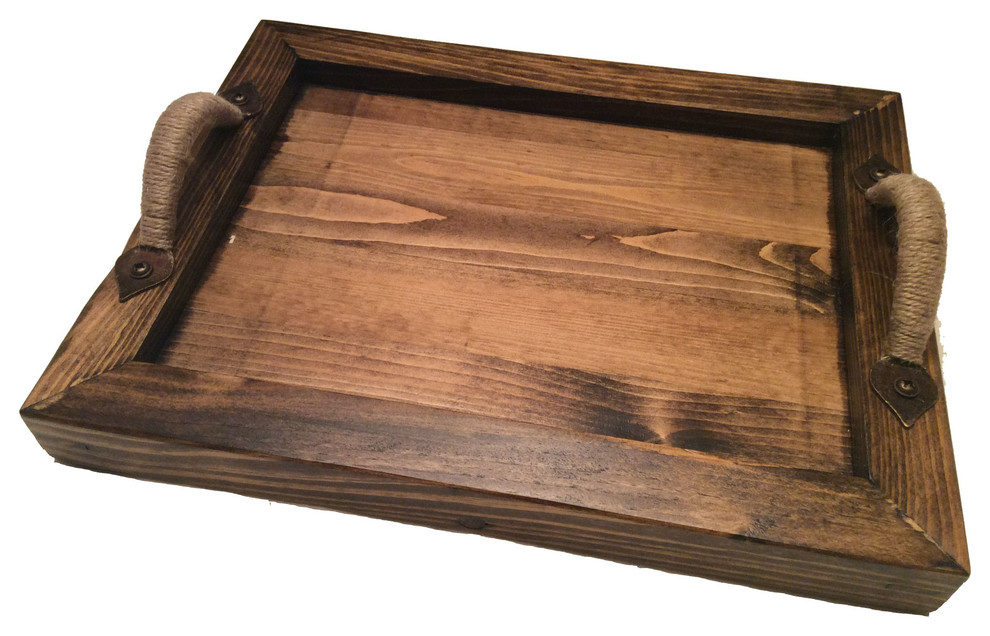 Reclaimed Distressed Wood Tray, 10"x13" Rustic Serving Trays by