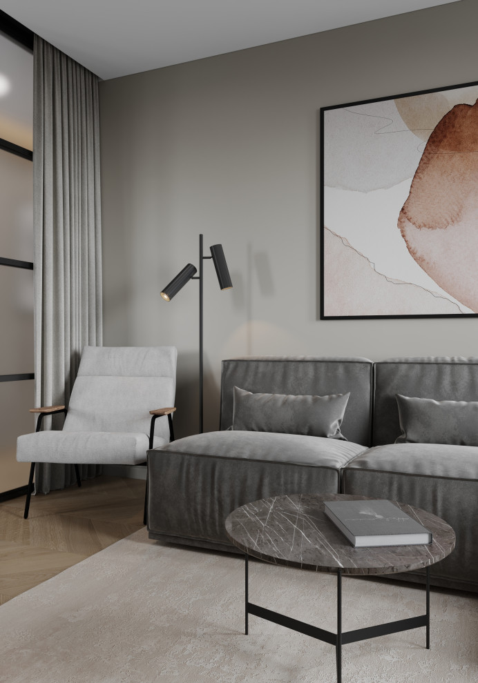 Гостиная (Трехкомнатная квартира, Пенза)