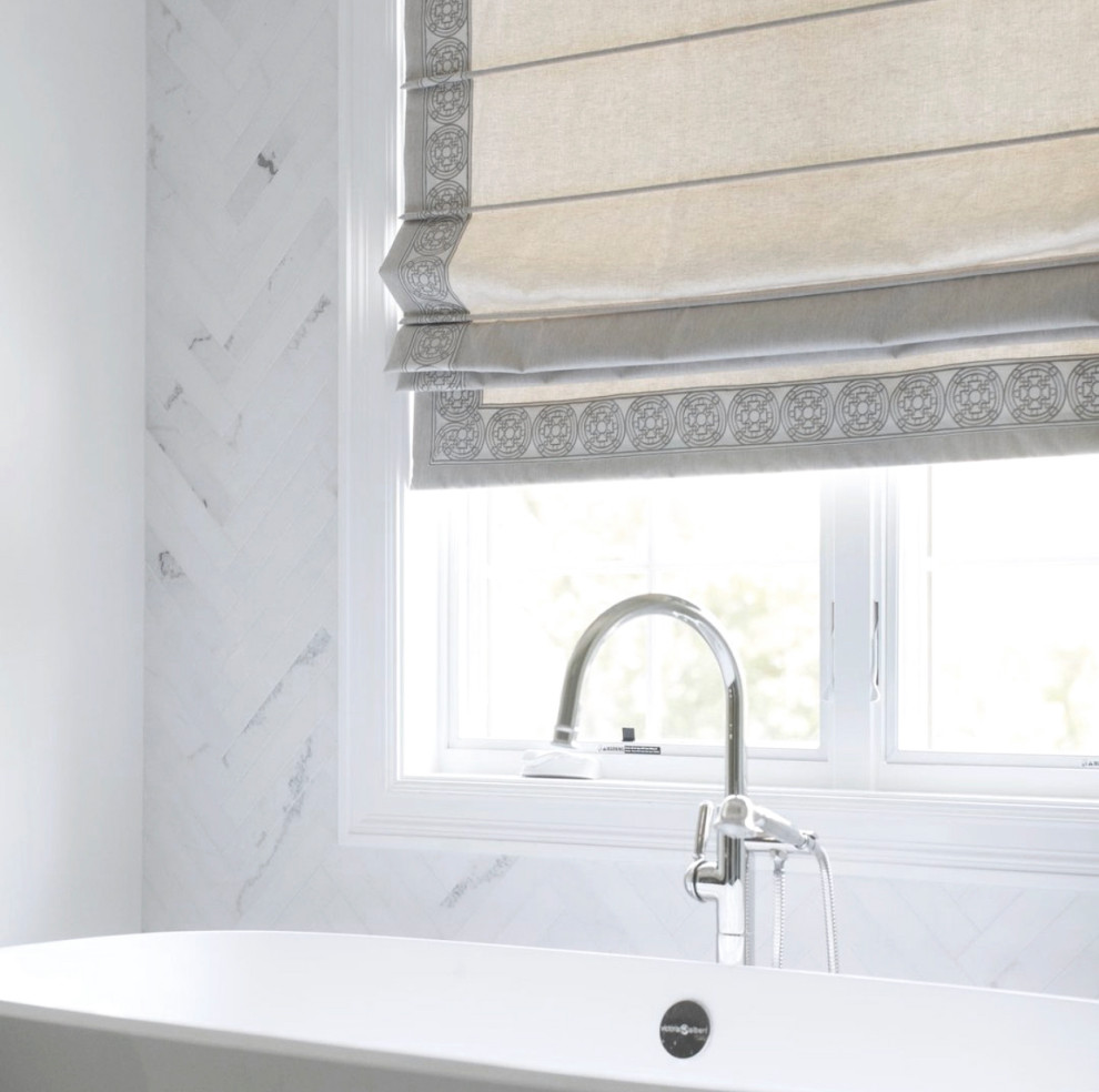 2022 Custom Roman Shades Bathroom Tampa by uniquely yours designs