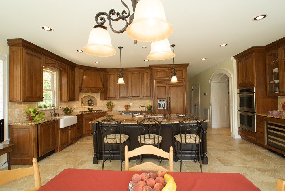 Williamsburg Cherry Kitchen with Black island