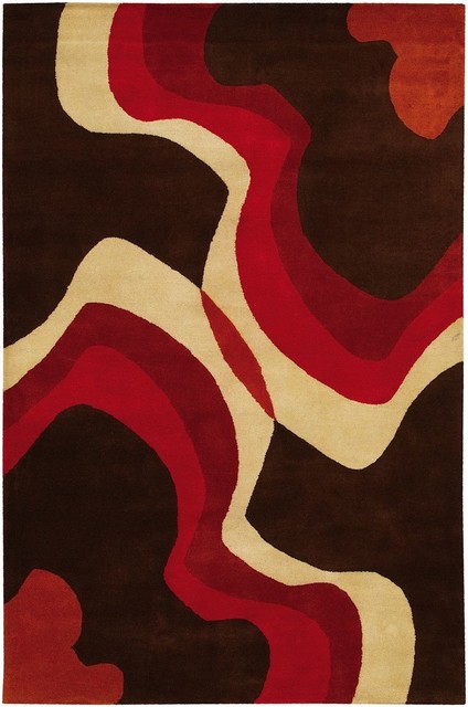 Contemporary Daisa Area Rug Rugs By Rugpal Daisa Area Rug Rectangle Brown Red