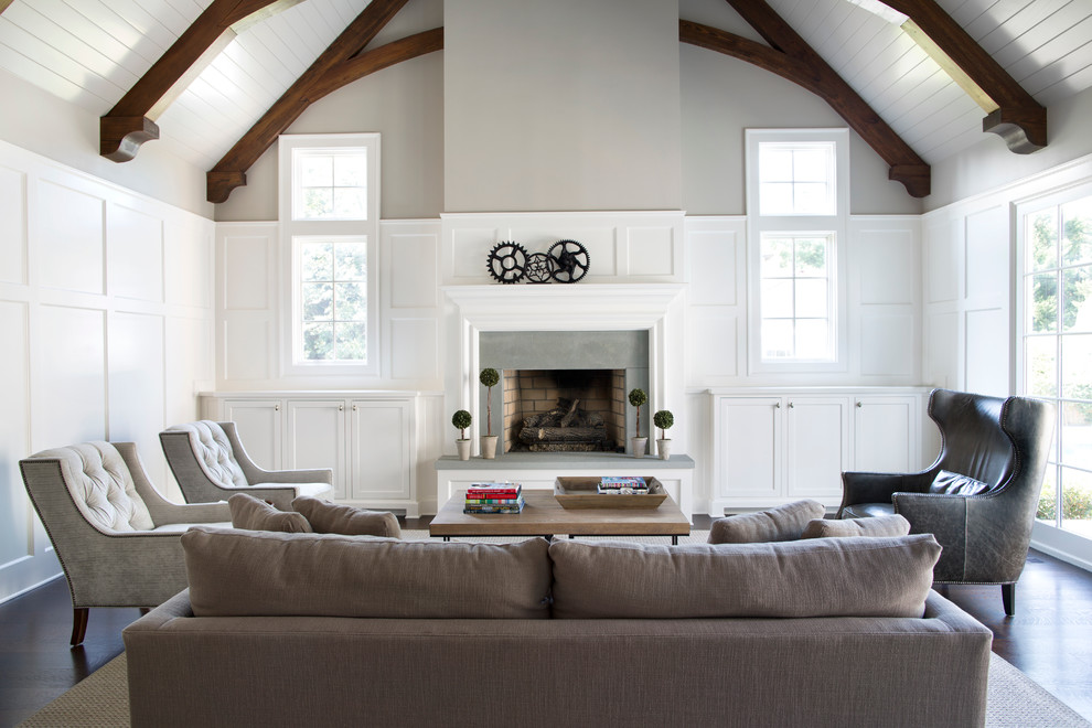 Design ideas for a transitional family room in Atlanta.