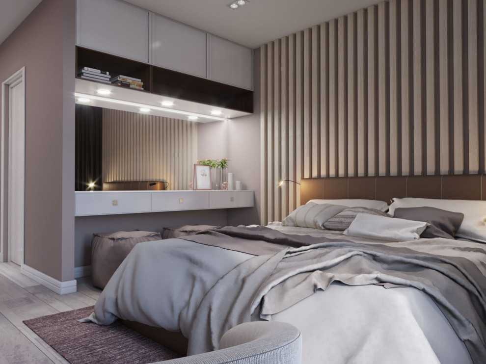 Спальня и гардеробная. Коттедж в Кольцово