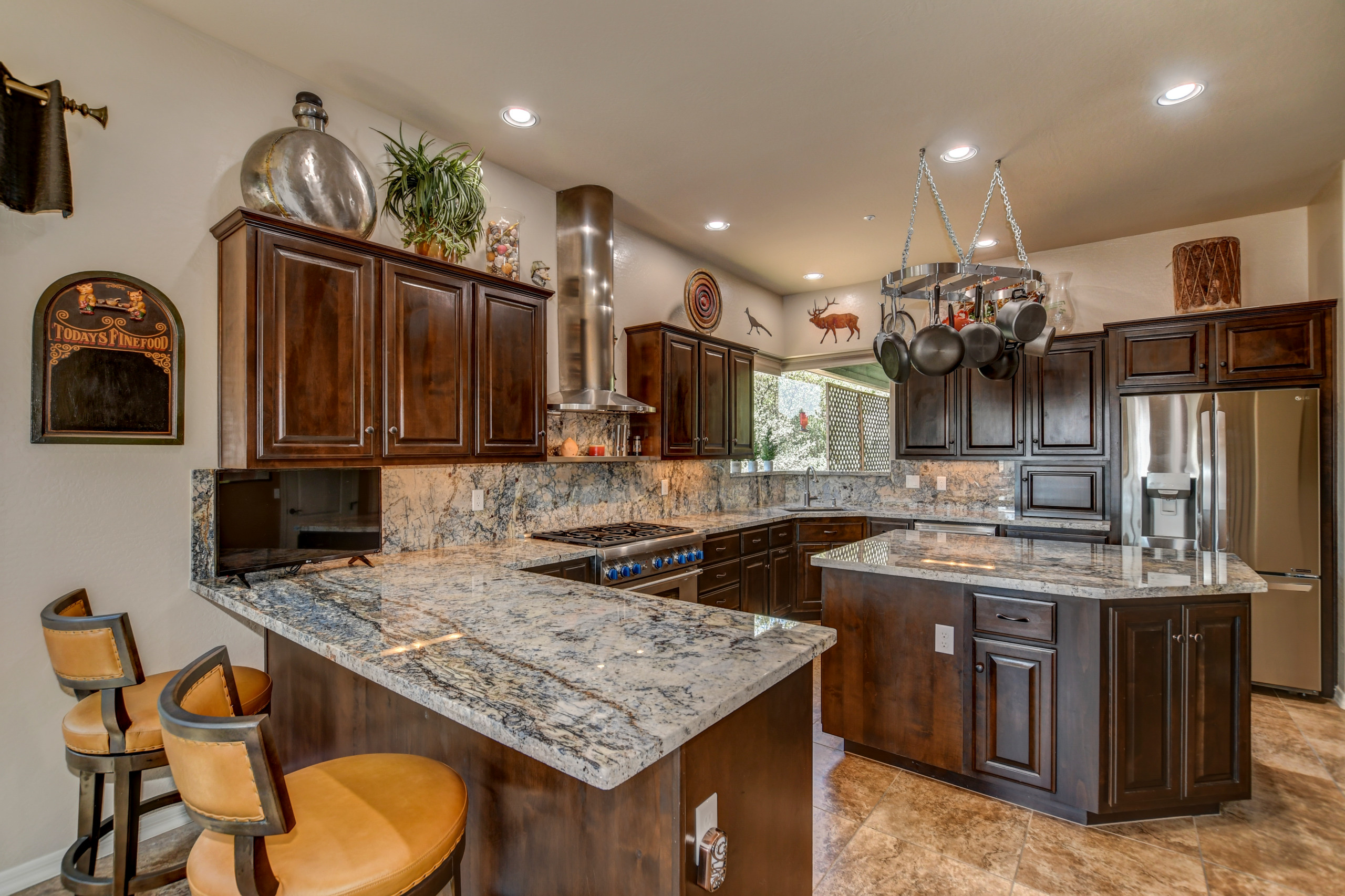 Azul Fantasy Granite with full height back splash
