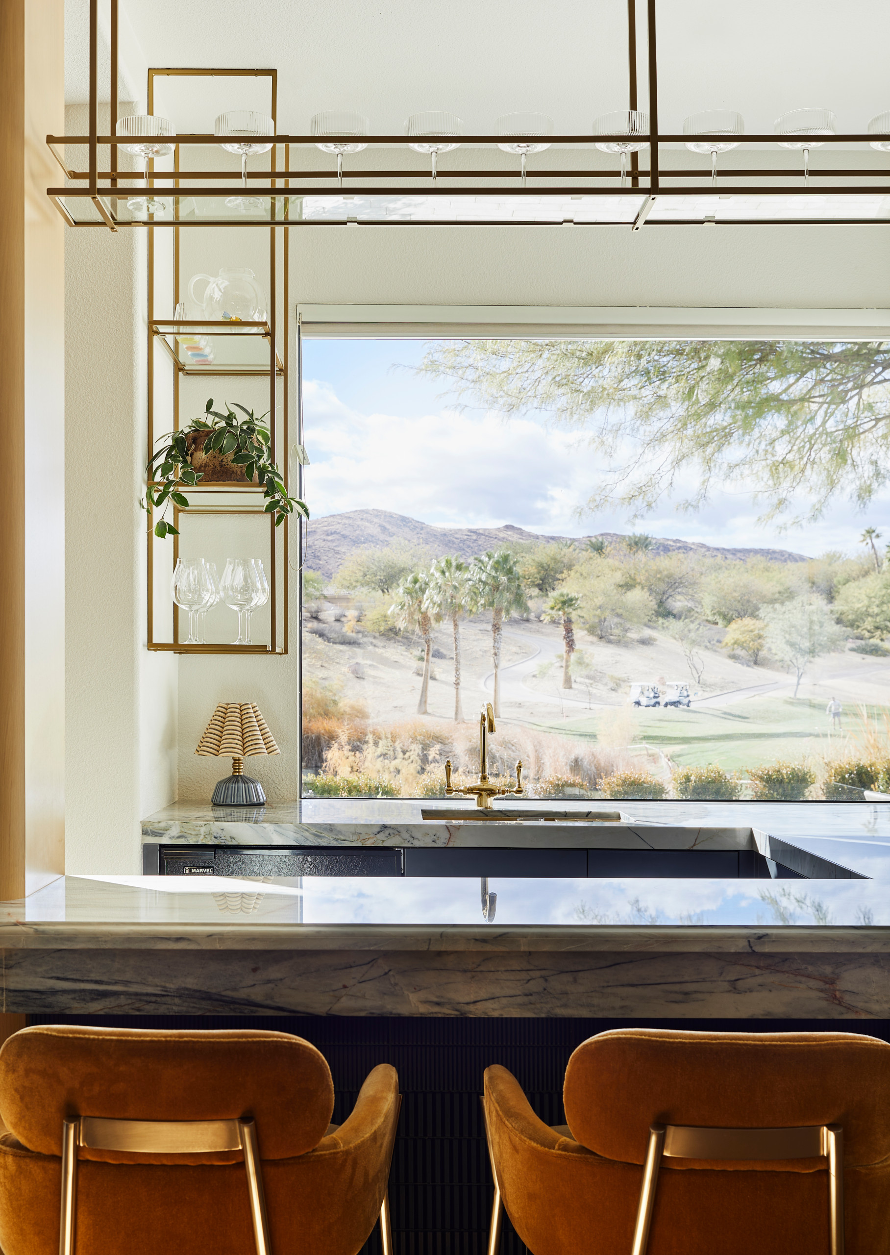 70's Inspired Fireplace and Bar