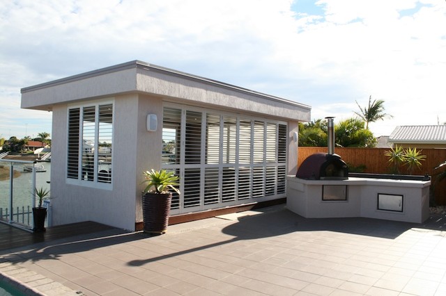 Exterior Aluminum Shutters contemporary-swimming-pool