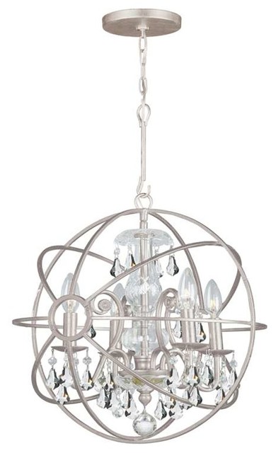 Crystorama Solaris Chandelier Wrought Iron Sphere Clear Crystals