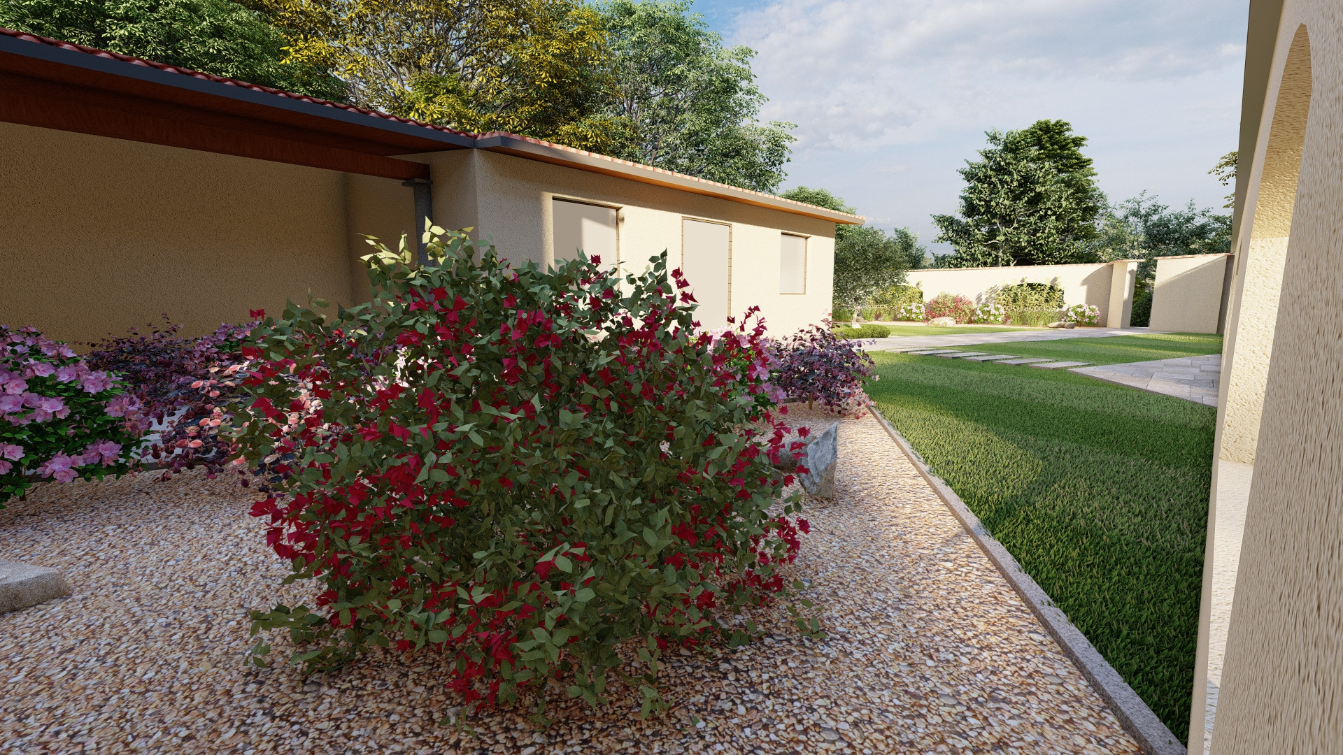 Giardino moderno in provincia