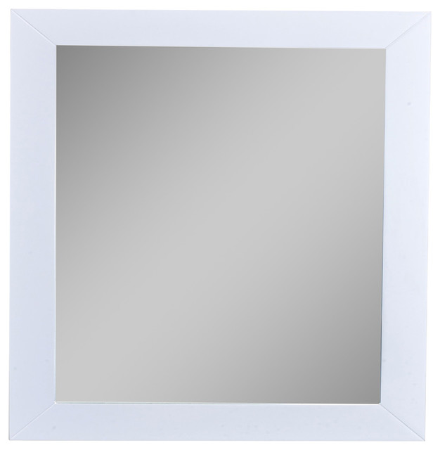 Eviva New York Full Frame Wall Mirror, White, 30"