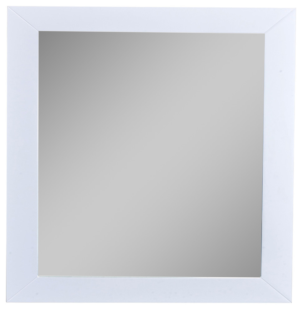 Eviva New York Full Frame Wall Mirror, White, 30"