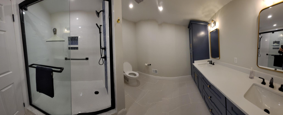 Modern Blue Bathroom Renovation