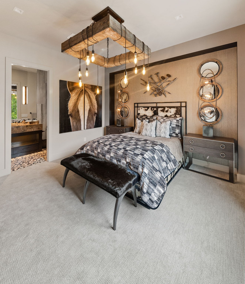 Inspiration for a modern bedroom remodel in Dallas