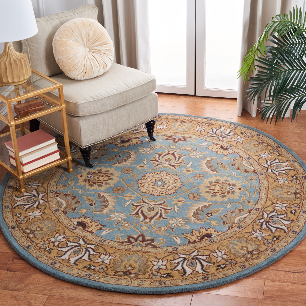 Safavieh Heritage Collection HG958 Rug, Blue/Gold, 10' Round