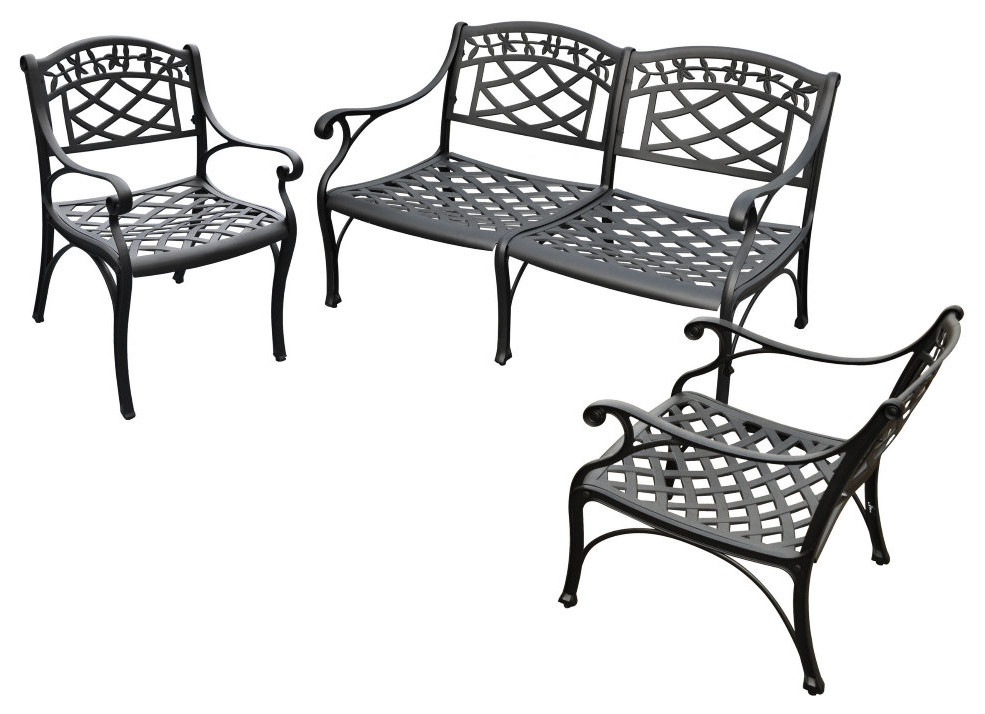 Sedona 3Piece Cast Aluminum Outdoor Conversation Seating Set