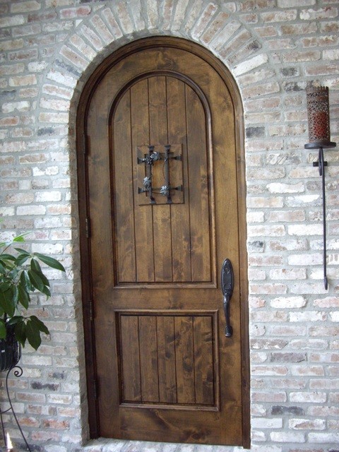 Knotty Alder Custom Wine Cellar Door LA in an Early American Stain  Traditional  Wine Cellar 