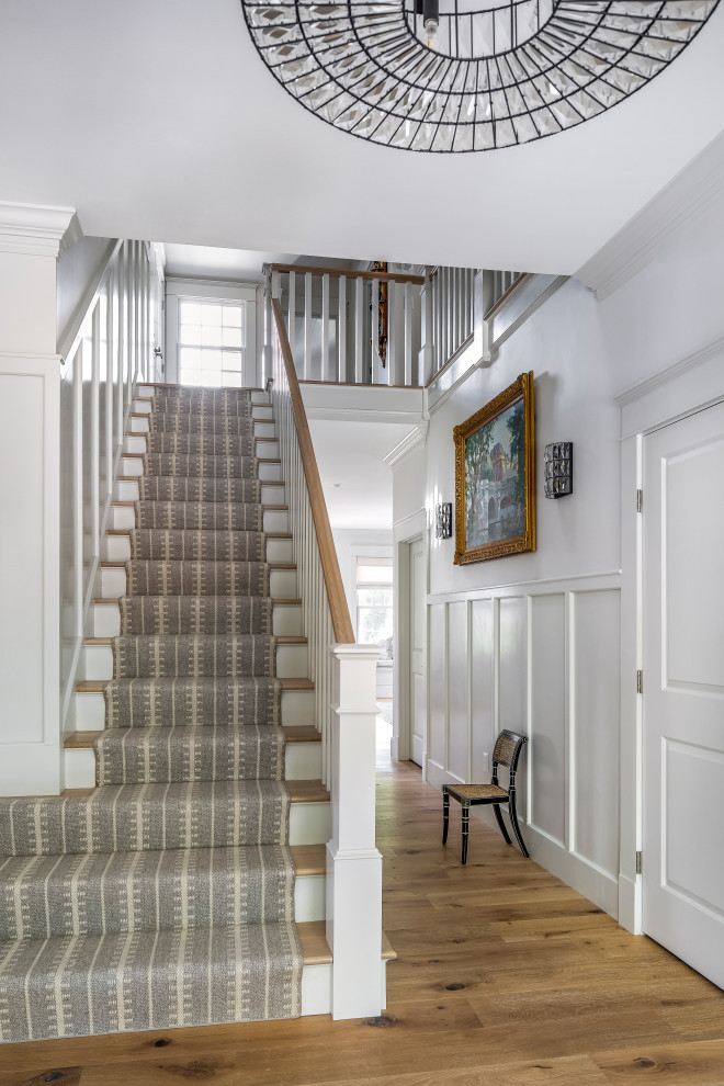 Transitional staircase photo in Providence