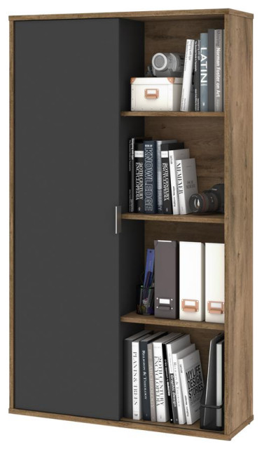 Aquarius Bookcase With Sliding Door