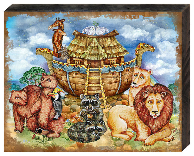 Noah's Ark Wooden Wall Art - Traditional - Outdoor Holiday Decorations ...