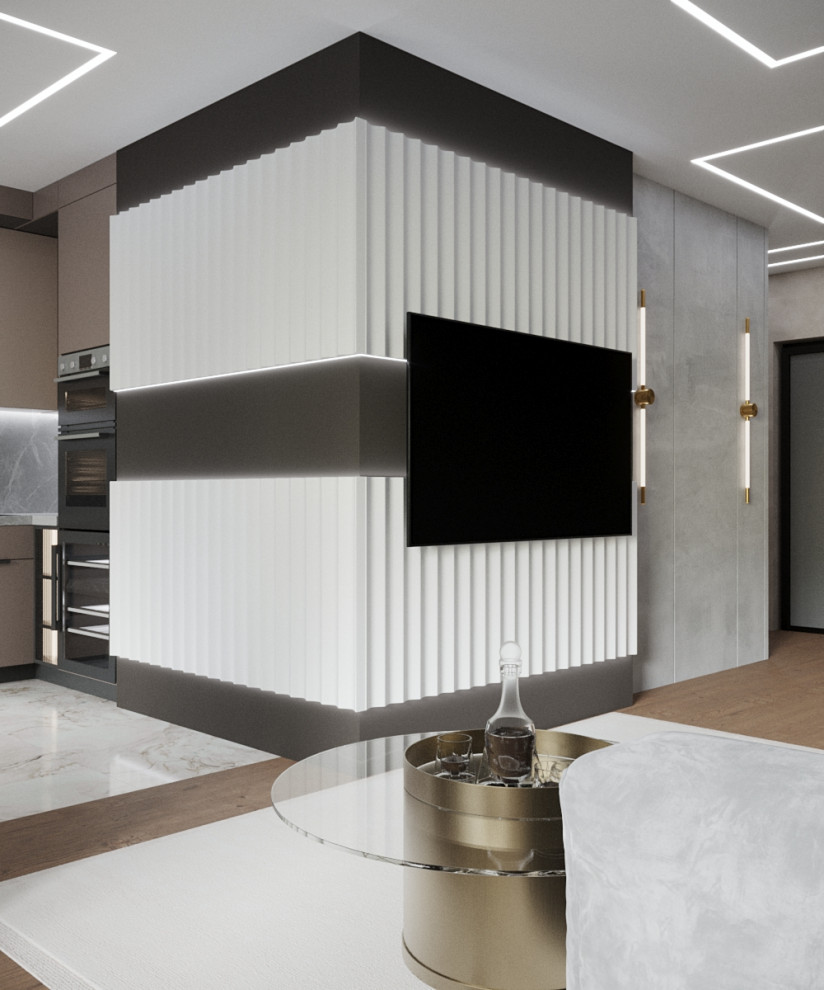 Дизайн кухни-гостиной с курительной комнатой