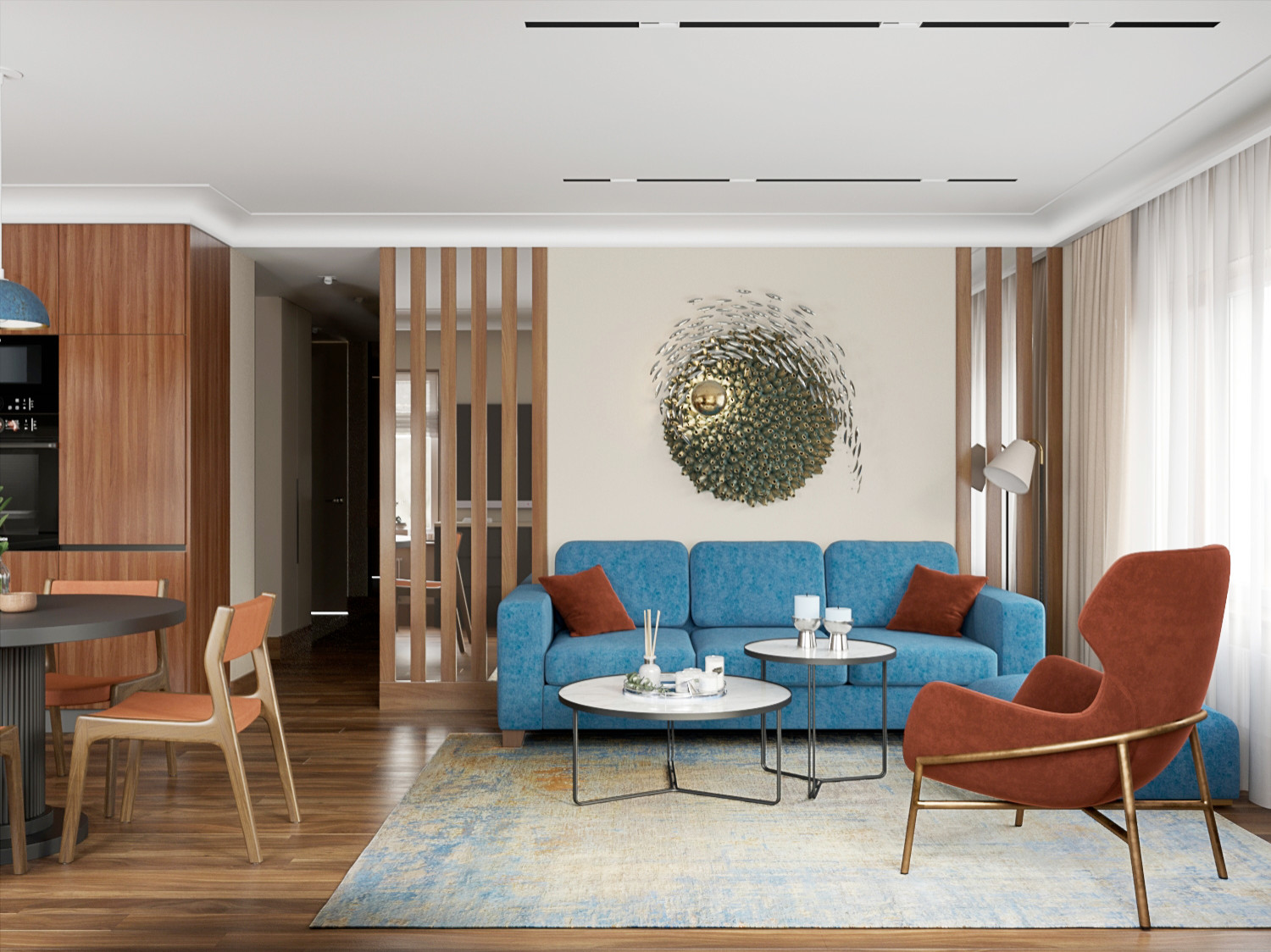 Визуализация трехномнатной квартиры для студии EEDS