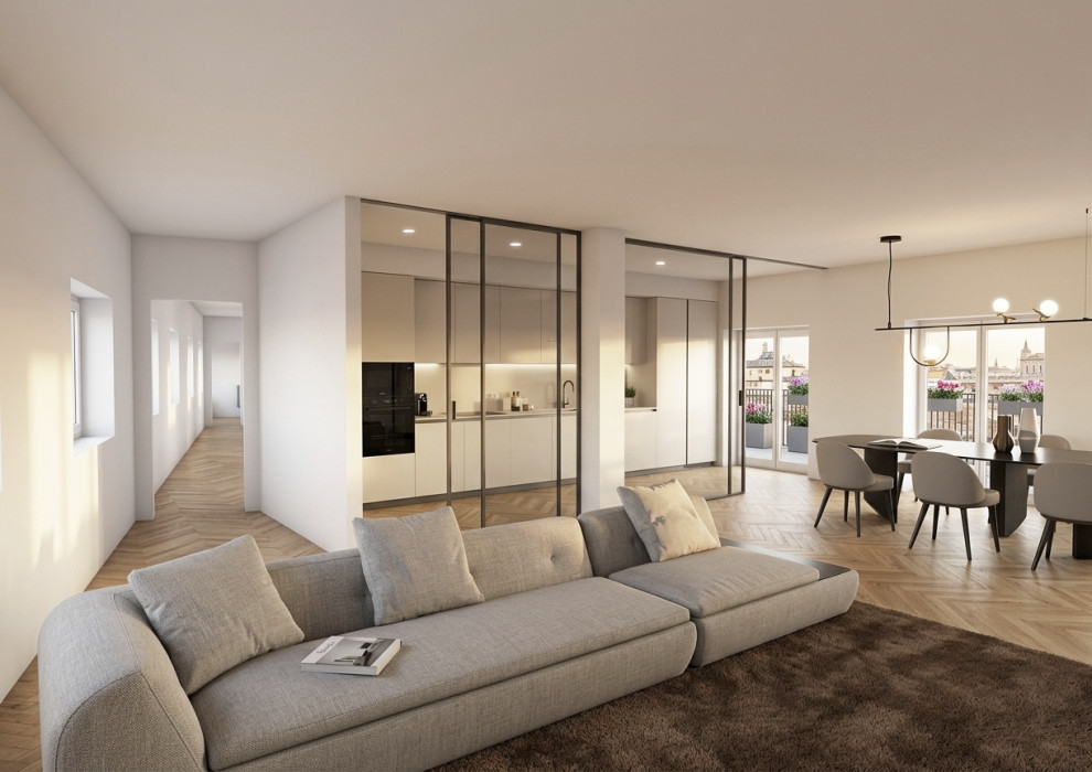 Progettazione Interni Attico 165 mq + lastrico solare 150 mq Milano