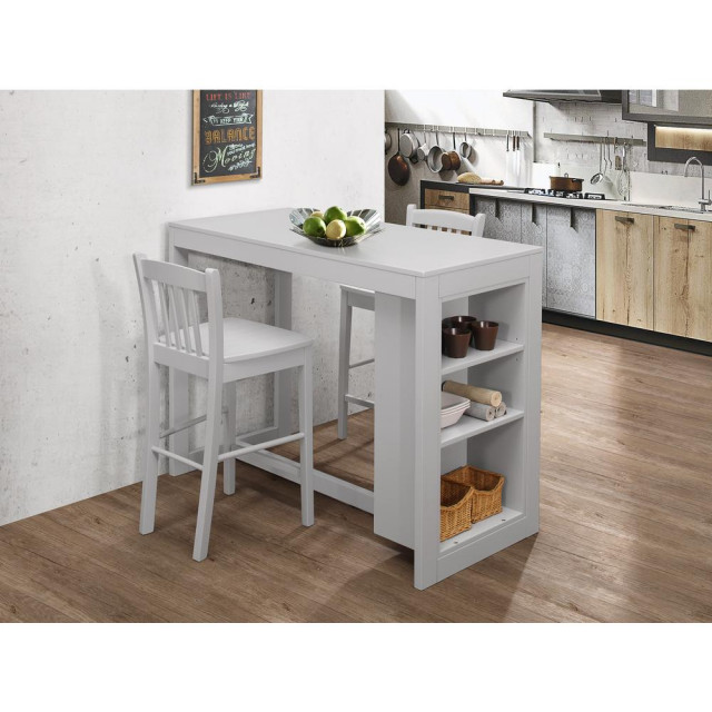 Tribeca Counter Height Dining Table with Shelving Ash Grey