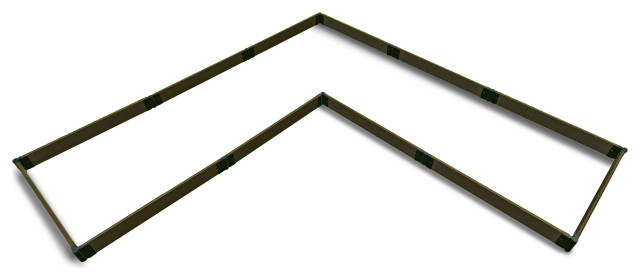 Tool-Free Uptown Brown Raised Garden Bed L-Shaped 12'x12'x5.5" 1" profile