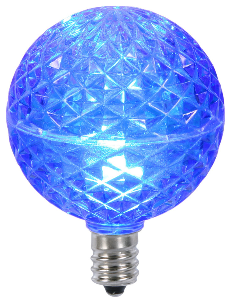 G50 Faceted LED Blue Bulb E17 .45W 25/Bx