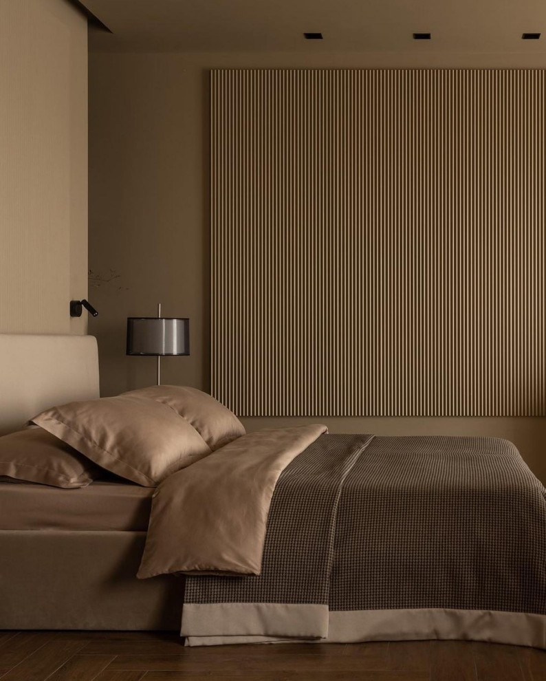 Интерьер квартиры-студии с карамельно-коричневой гаммой