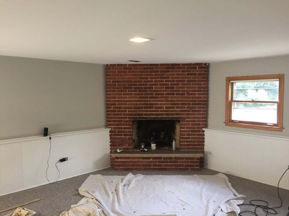 Before - Brick Fireplace Paint