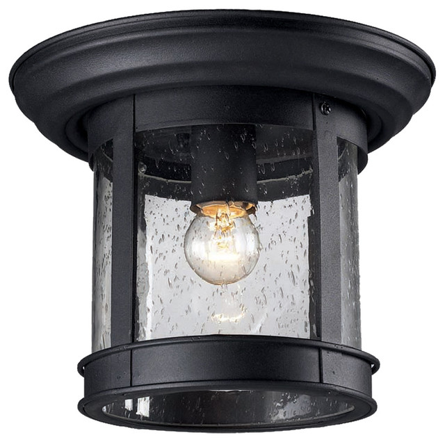 Outdoor Flush Mount Light Black Transitional Outdoor Flushmount Ceiling Lighting by