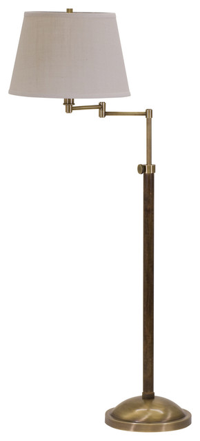 Richmond Swing Arm Antique Brass Floor Lamp - Traditional - Floor Lamps
